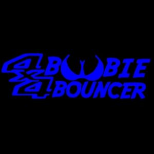 Blue 6Wx2.5H 4x4 Boobie Bouncer Premium permanent vinyl decal